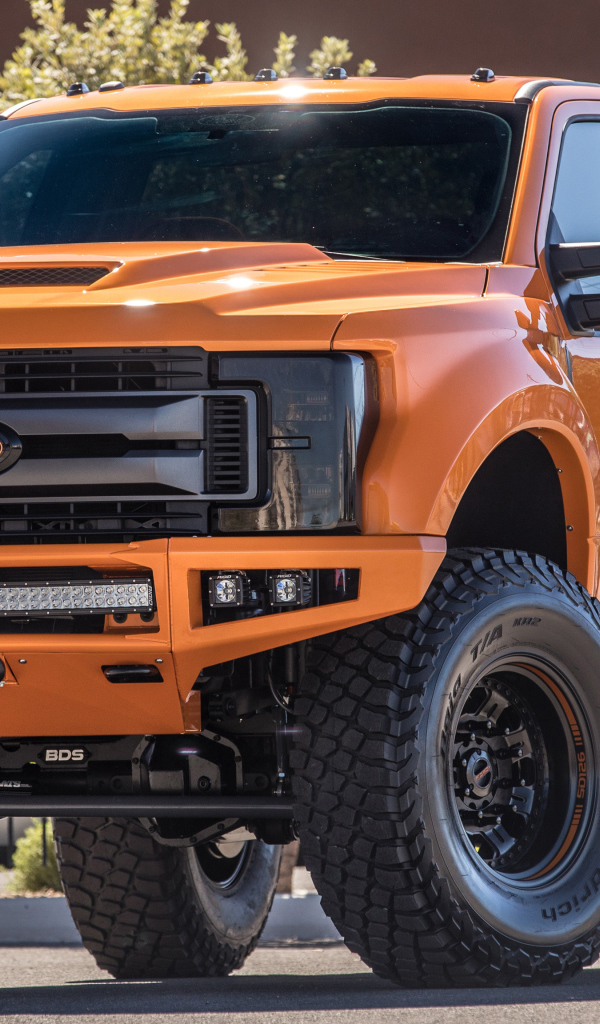 Оранжевый пикап  Ford F 250 Super Duty XLT By BDS Suspension, 2017