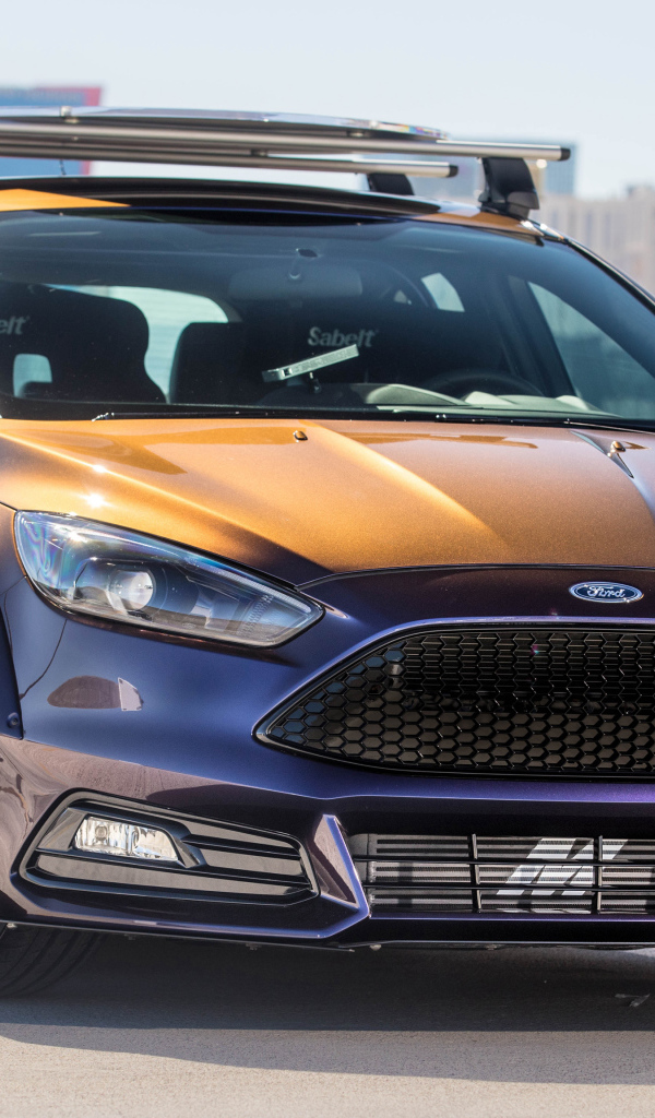 Коричневый автомобиль Ford Focus ST by Blood Type Racing, 2017