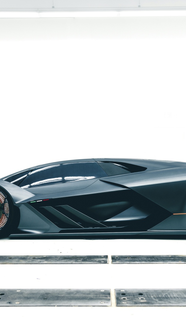 Черный спортивный автомобиль Lamborghini Terzo Millennio