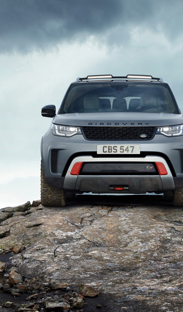 Внедорожник Land Rover Discovery, 2019 на фоне неба