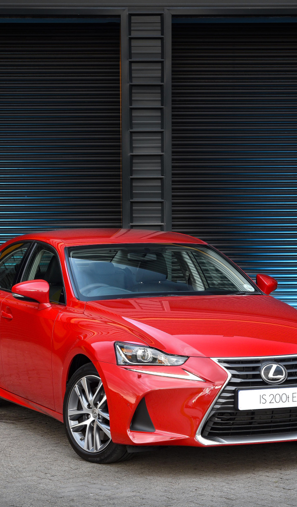 Красный автомобиль Lexus  IS 200t в гараже