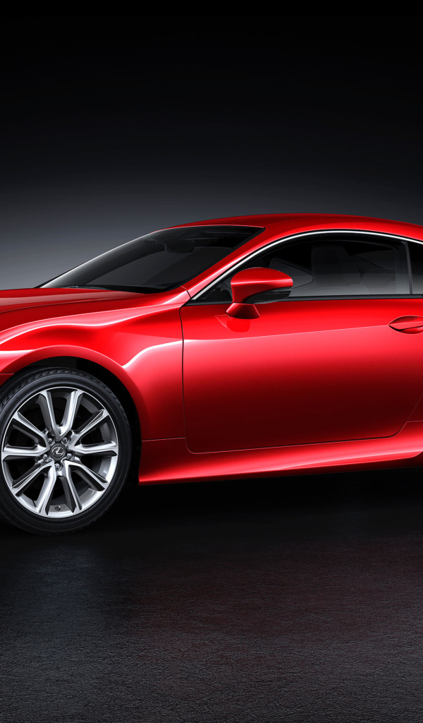 Красный автомобиль Lexus Unveils на сером фоне