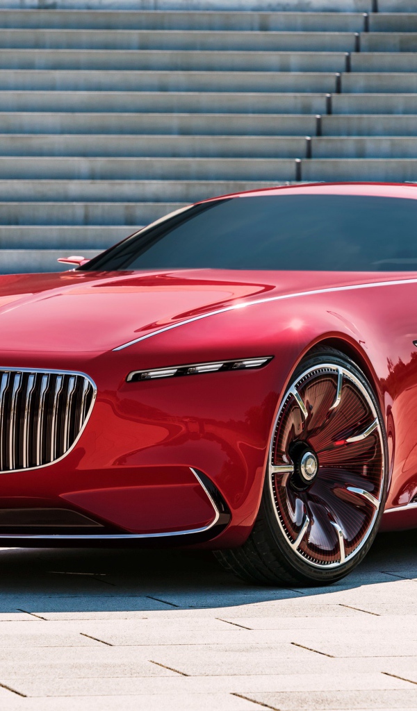 Красный автомобиль Vision Mercedes Maybach 6, 2017 