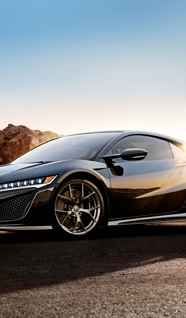 Черный автомобиль  Acura NSX 2017 