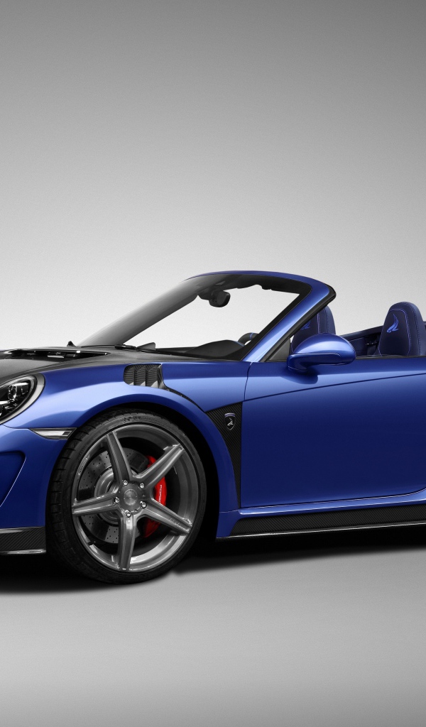 Синий автомобиль кабриолет Porsche 911 Stinger GTR, 2017 