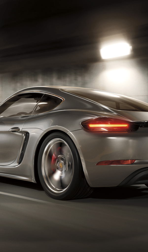 Спортивный автомобиль Porsche 718 Cayman GT4, 2018 вид сзади