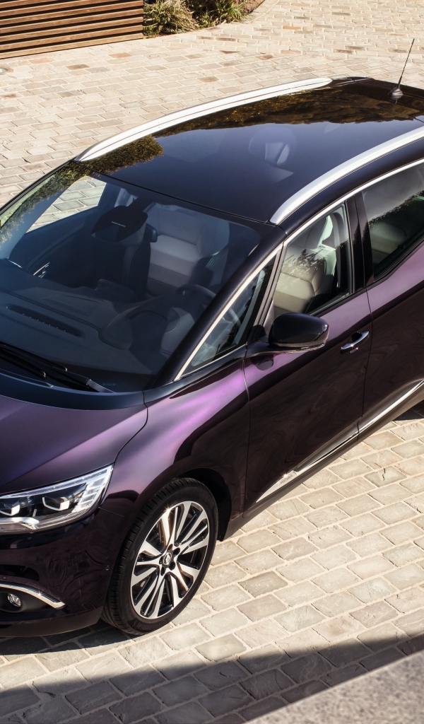 Фиолетовый автомобиль Renault Grand Scenic, 2017  вид сверху