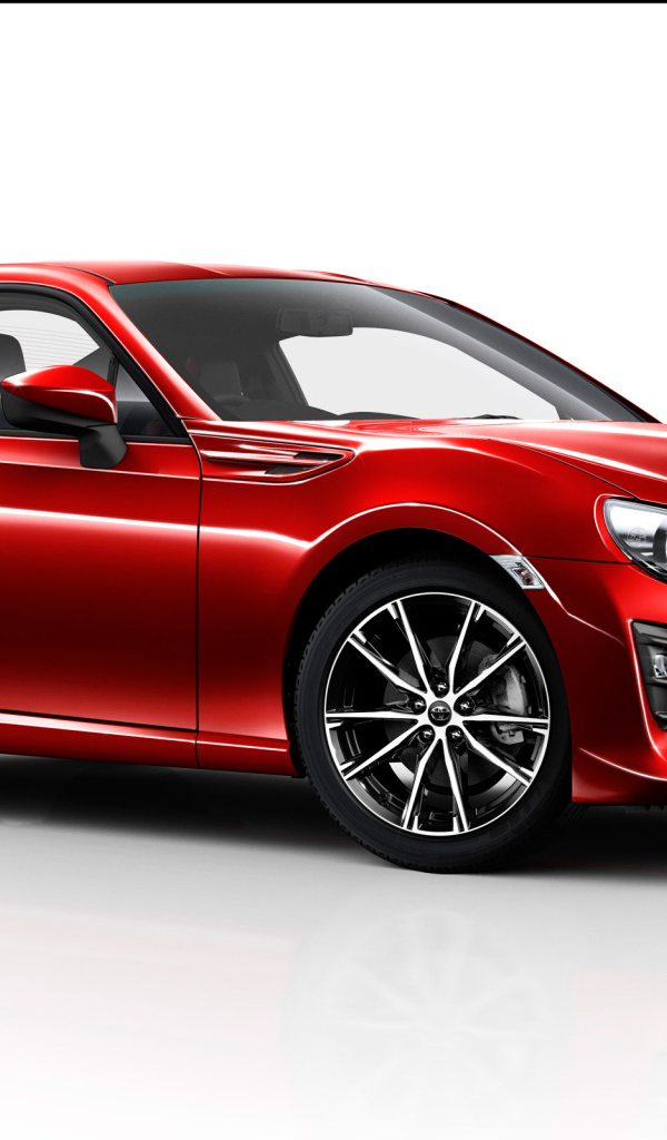 Красная Toyota GT86  2017 года на белом фоне 