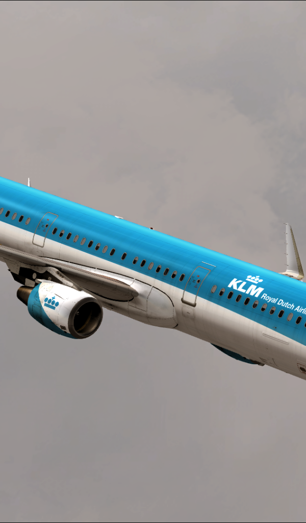 Airbus A321-200 авиакомпании KLM идет на посадку