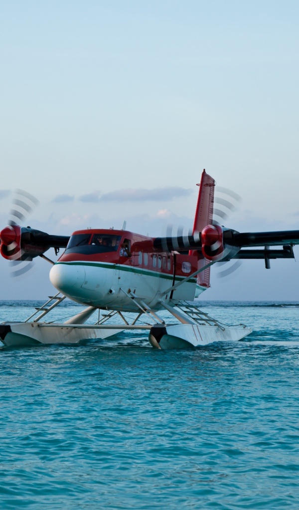 Airplane DHC-6 Twin Otter on the water