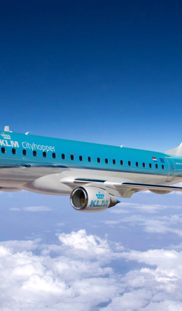 Сине - белый Embraer авиакомпании KLM Cityhopper 