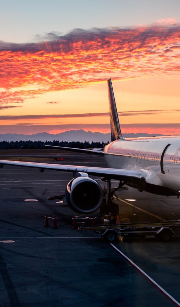 Самолет авиакомпании DELTA в международном аэропорту SeaTac 