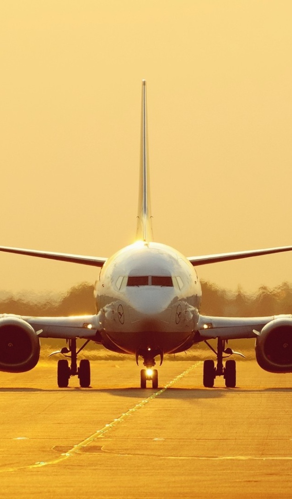 Самолет на взлетной полосе 