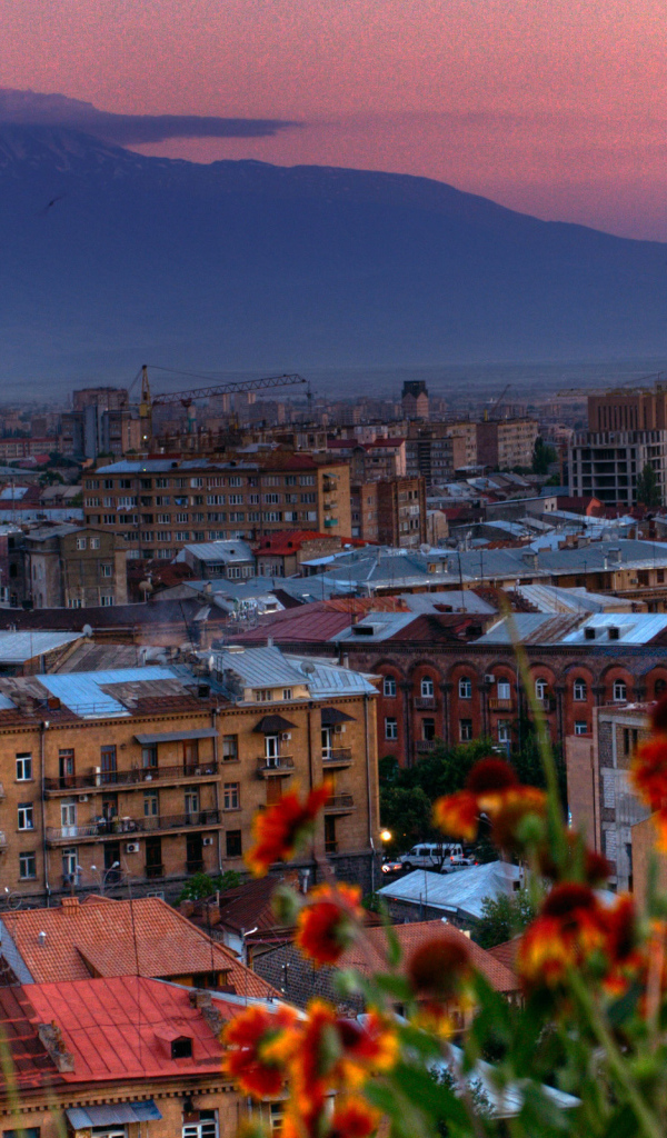 Вид на красивый город Ереван 