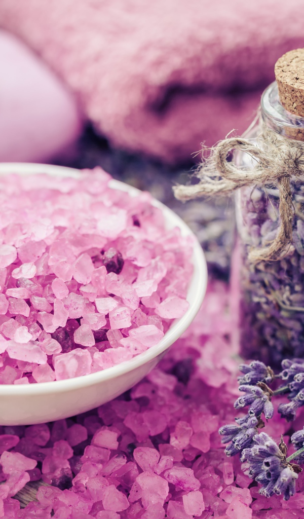 Ароматная соль для ванн с баночкой лаванды