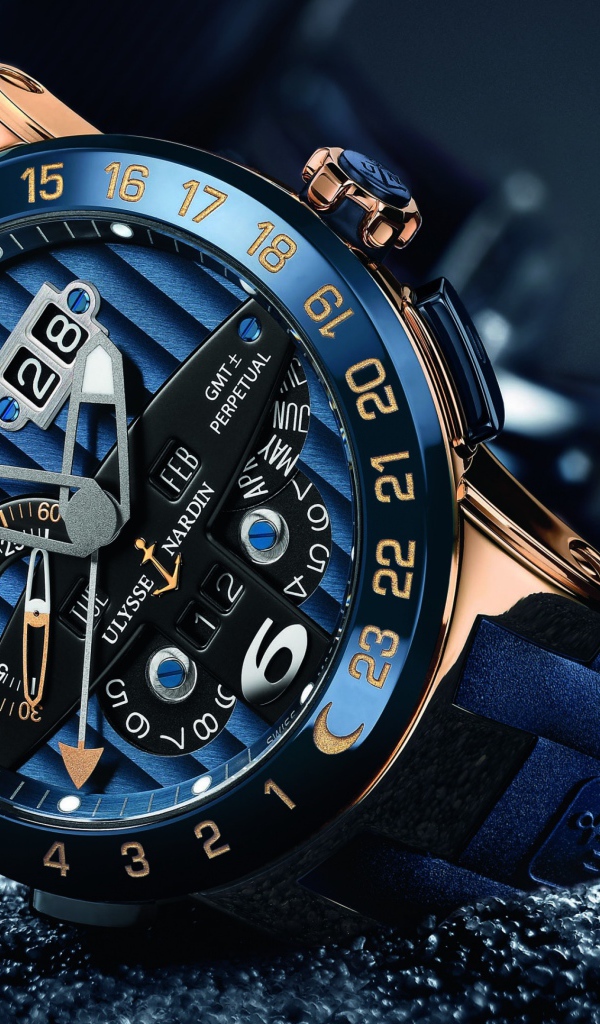 Синие стильные часы Ulysse Nardin 