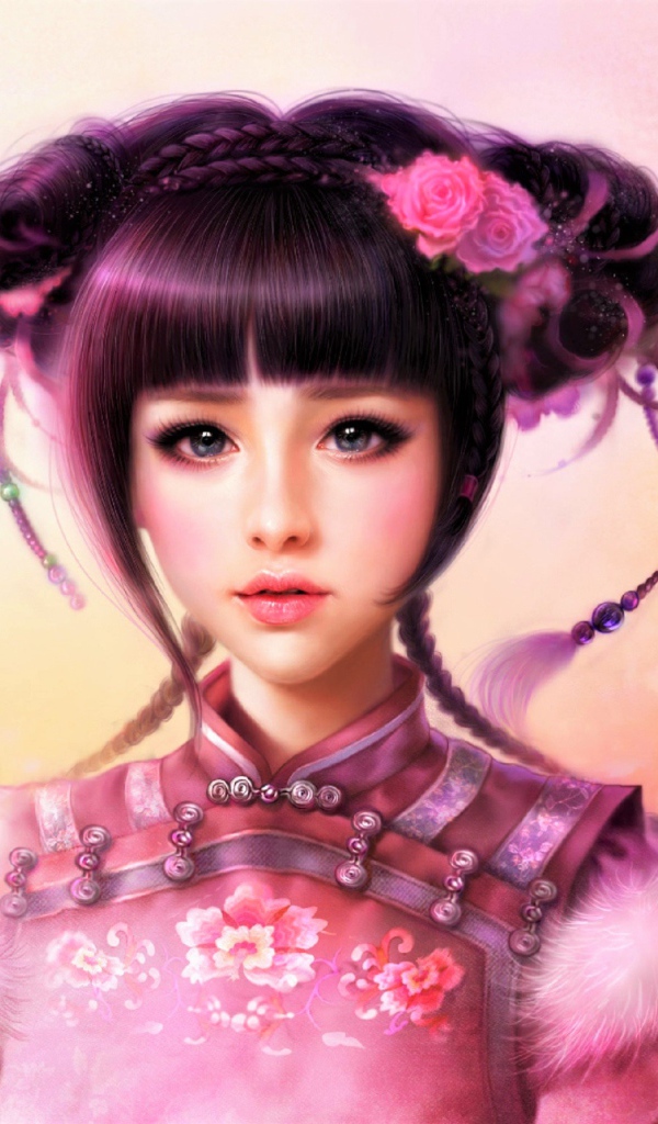 Красивая молодая девушка азиатка фэнтези