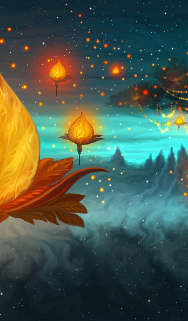 Фантастические светящиеся растения ночью