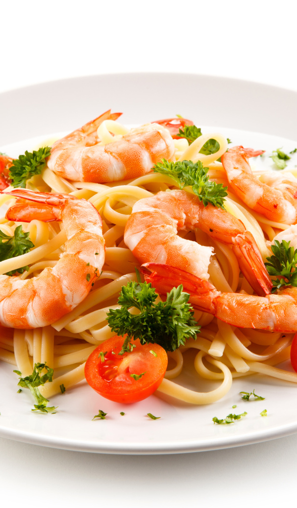 Макароны с креветками 