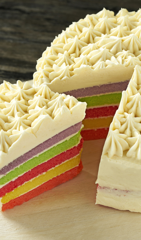 Красивый разноцветный торт с масляным кремом 