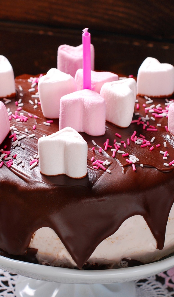 Торт с шоколадом и маршмеллоу 