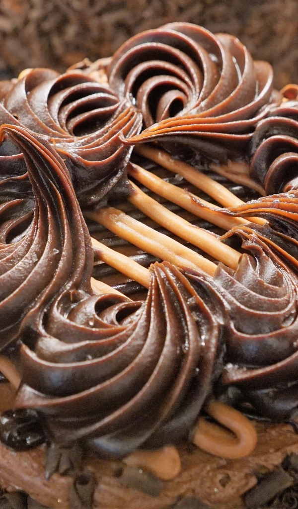 Пирожное с шоколадным кремом и стружкой