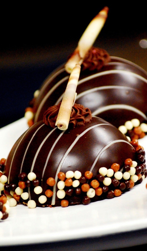 Шоколадные пирожные в глазури на десерт