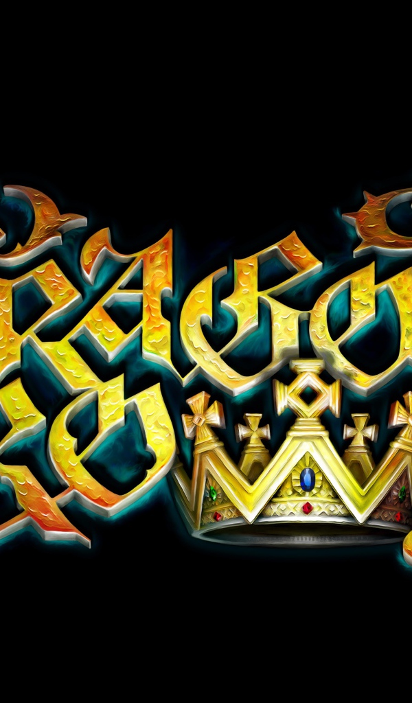 Логотип компьютерной игры  Dragon's Crown, 2017 на черном фоне
