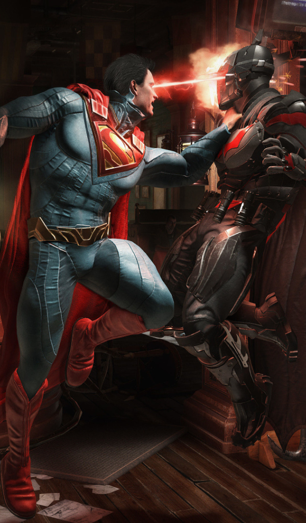 Супермен сжигает глазами игра Injustice 2 