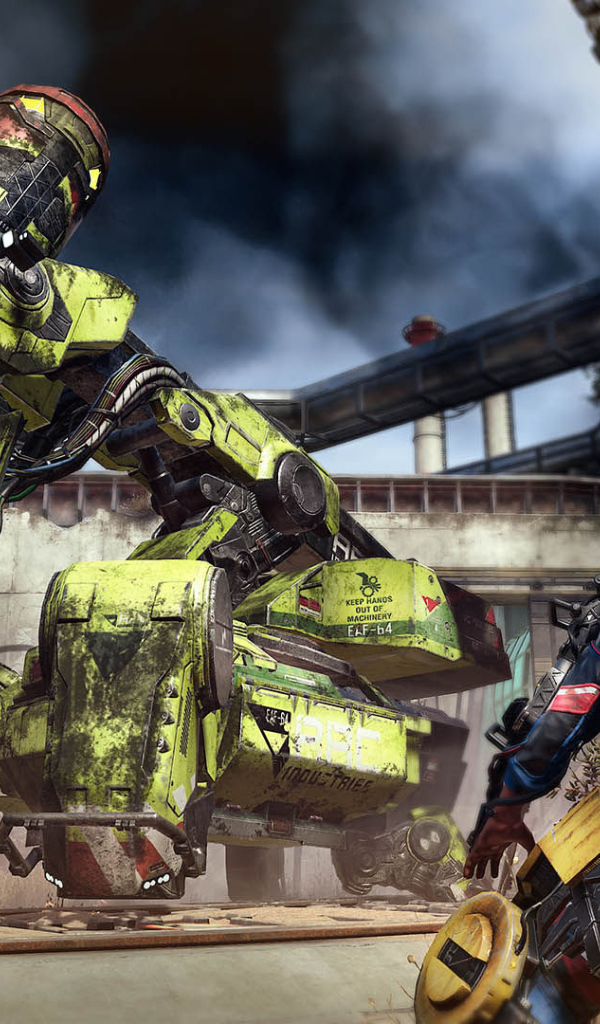 Желтая машина  робот  игра The Surge 2017 