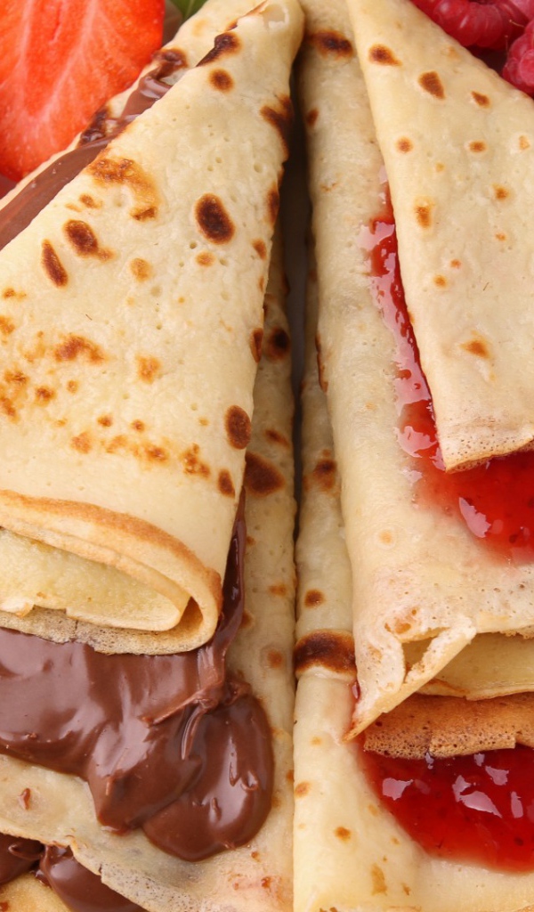 Блинчики с шоколадом и джемом на Масленицу 2017 