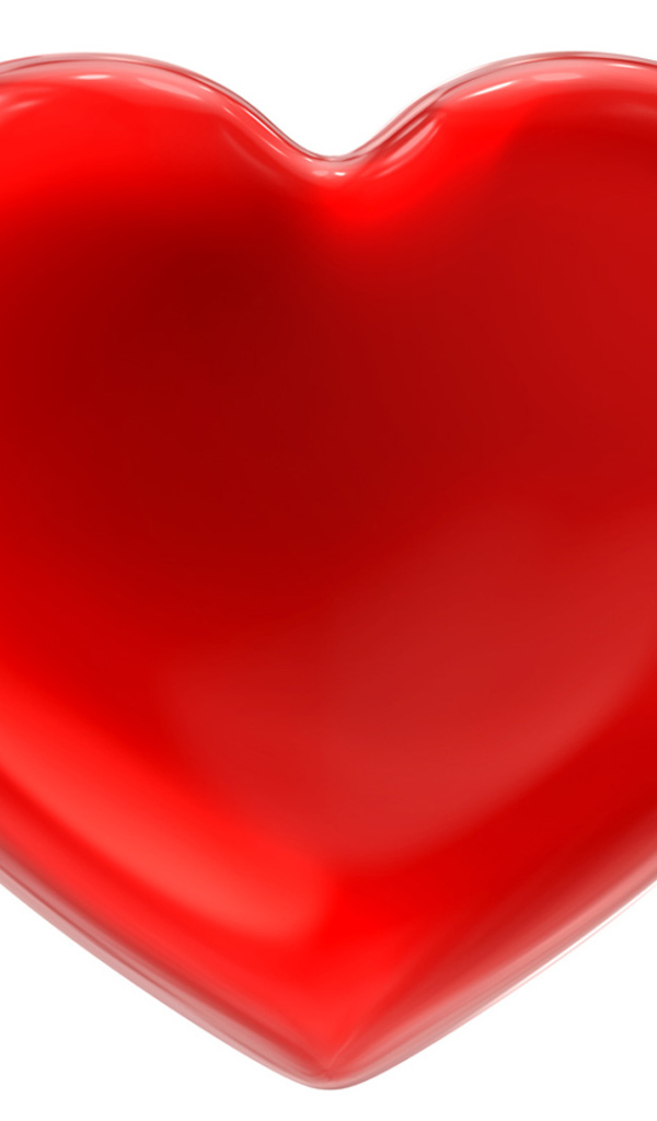 Большое красное сердце на белом фоне 