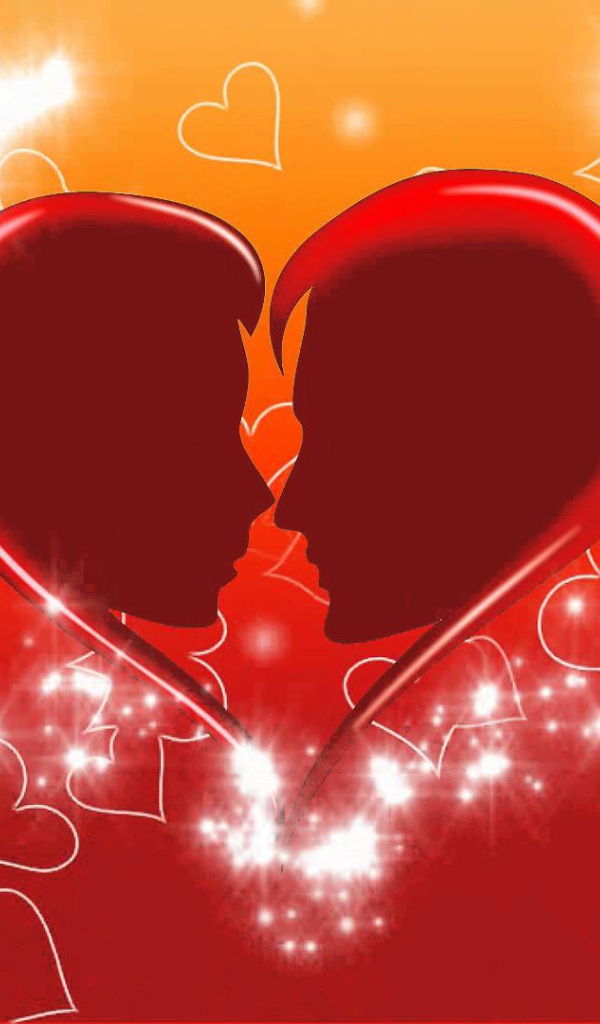 Образы влюбленной пары в сердце 