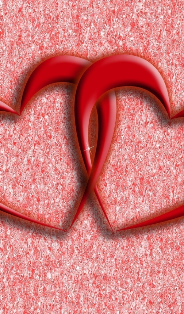 Переплетенные красные сердца 