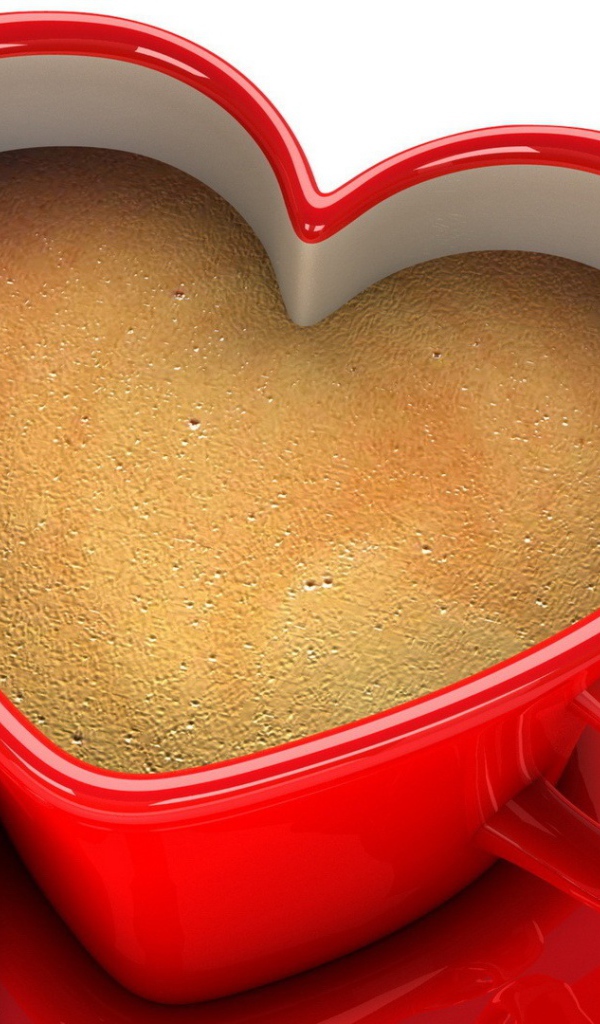 Красная кружка в форме сердца 