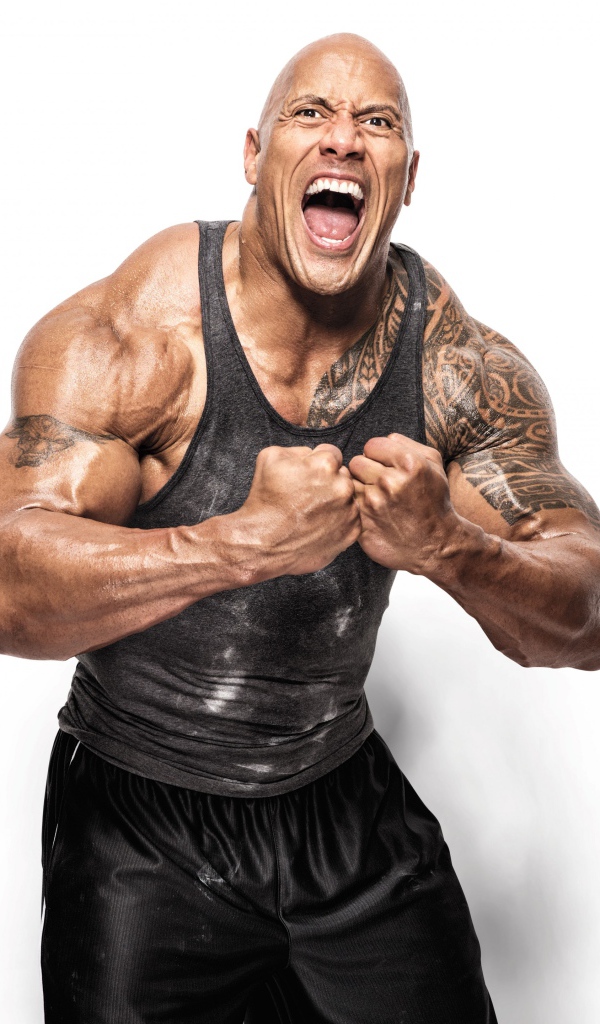 Актер Дуэйн Джонсон фото на белом фоне 