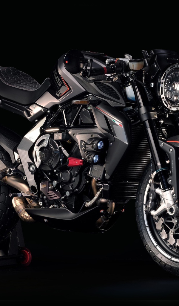 Motorcycle MV Agusta RVS on a black background
