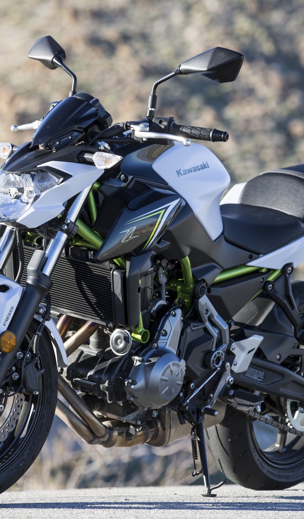 Серый мотоцикл Kawasaki Z650