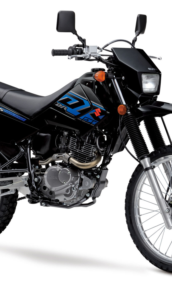 Черный мотоцикл Suzuki DR200S 