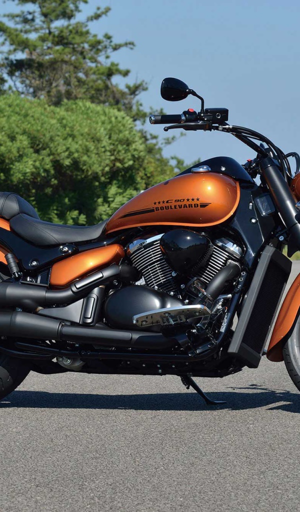 Мотоцикл Suzuki Boulevard C90 BOSS   на дороге 
