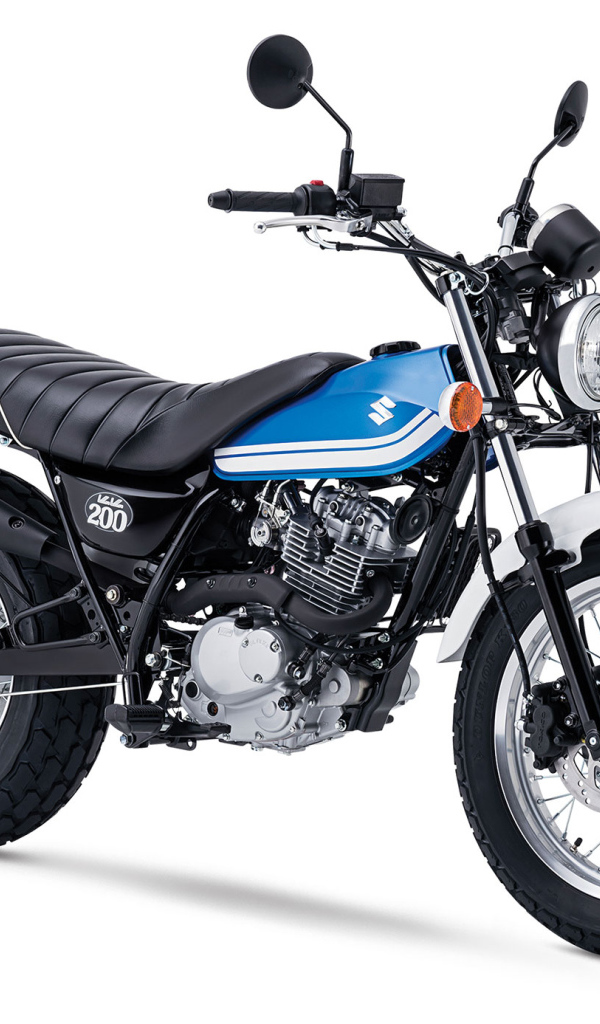 Мотоцикл Suzuki VanVan 200  на белом фоне 