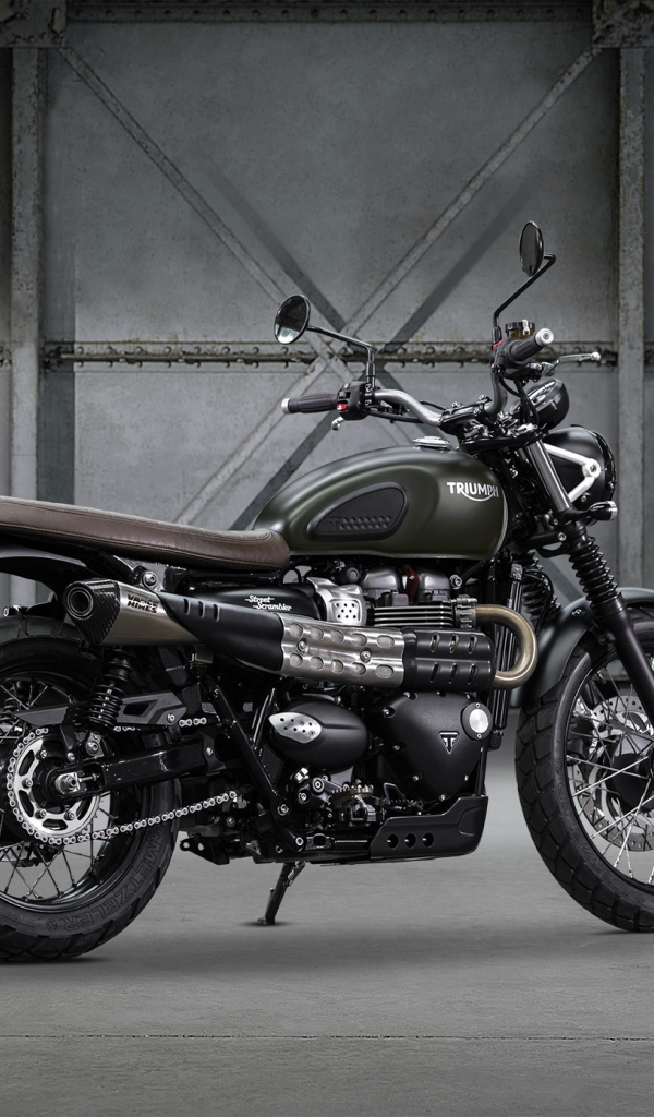 Мотоцикл Triumph Street Scrambler вид сбоку