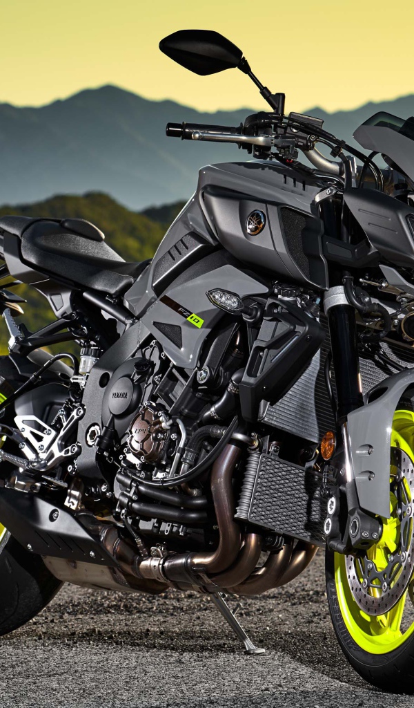 Спортивный мотоцикл  Yamaha FZ-10 на трассе 