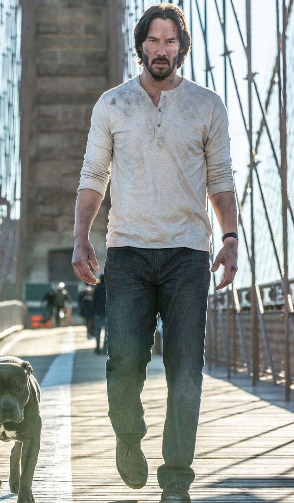 Актер Киану Ривз с собакой фильм Джон Уик 