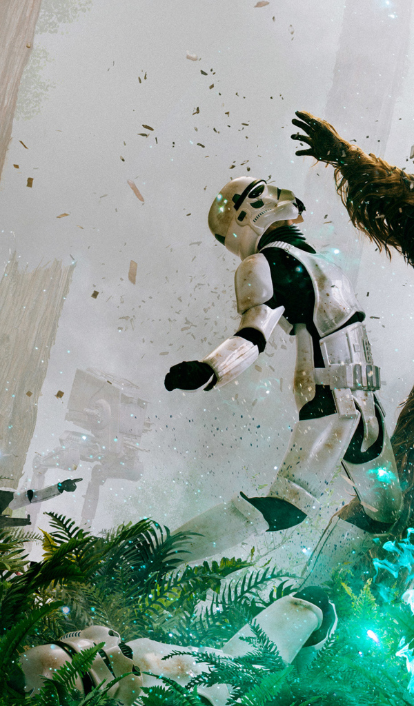 Чубакка сражается с имперскими штурмовиками, Звездные войны 