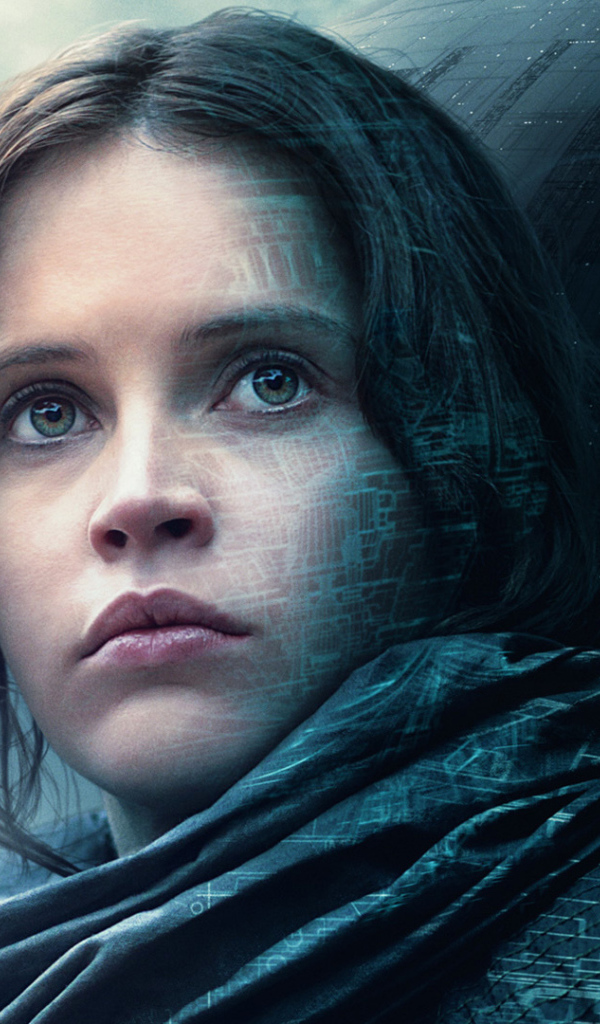 Джин Эрсо и силуэт Дарта Вейдера Изгой-один. Звёздные войны Истории 