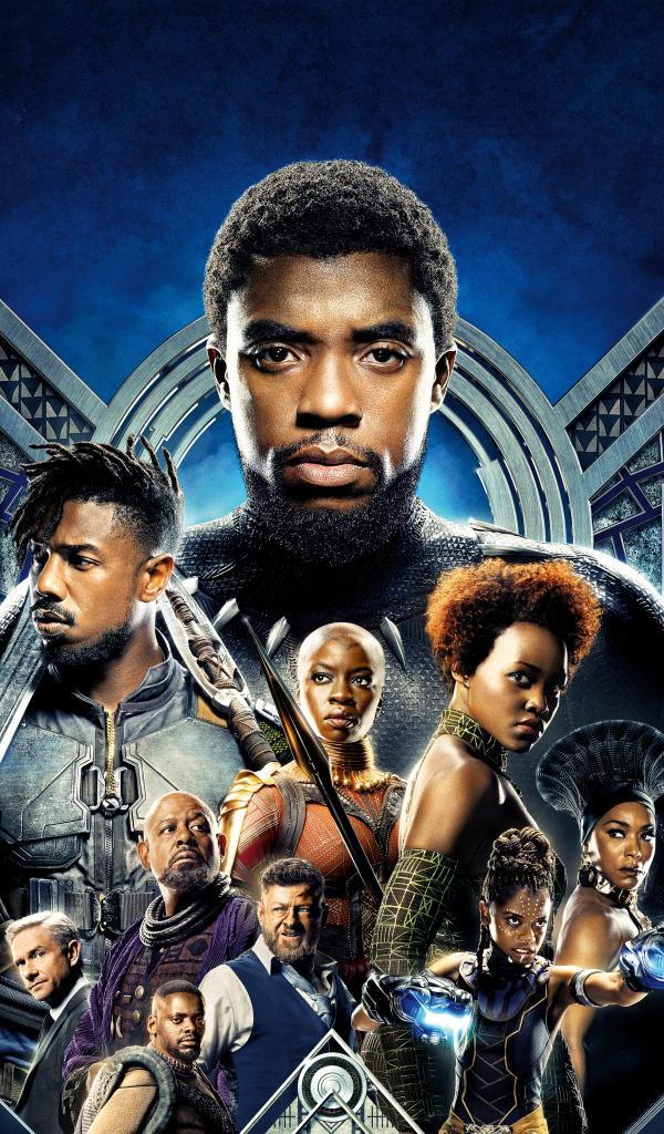 Главные герои фантастического фильма Черная пантера, 2018