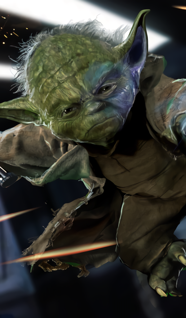 Магистр Йода с лазерным мечом фильм Звездные войны 