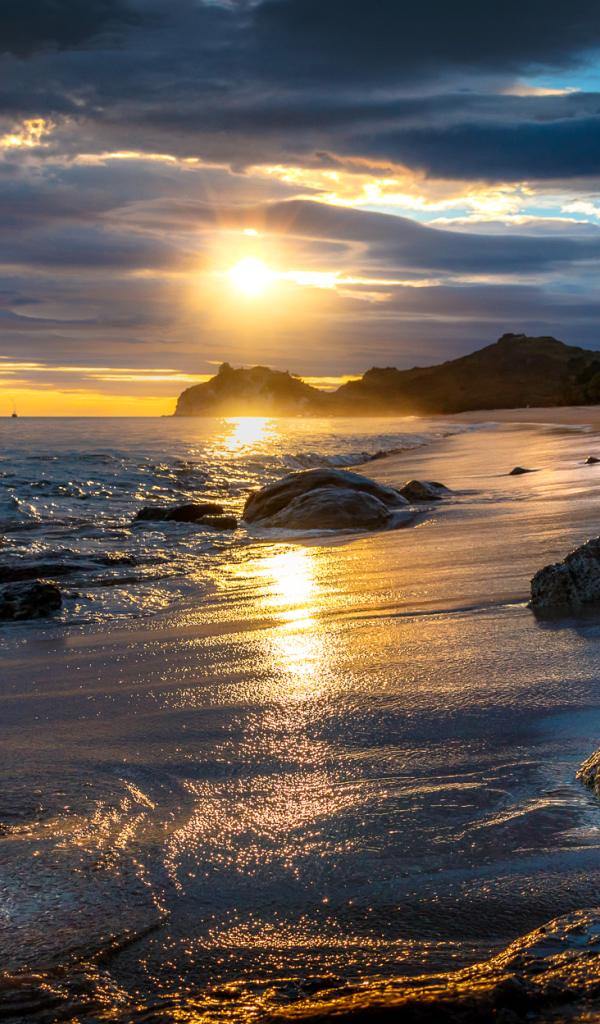 Закат на побережье, Тасман. Новая Зеландия 
