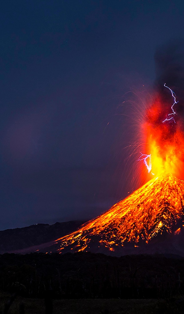 Извержение вулкана Колима, Мексика 